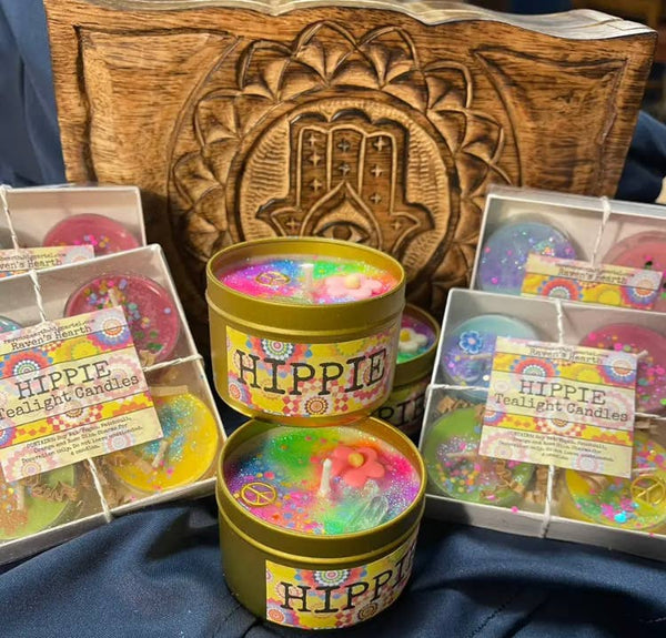 Hippie Soy Candle | Patchouli & Rose Vegan | 6 oz