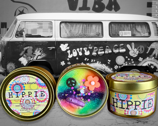 Hippie Soy Candle | Patchouli & Rose Vegan | 6 oz