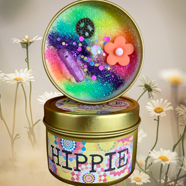 Hippie Soy Candle | Patchouli & Rose Vegan | 6 oz