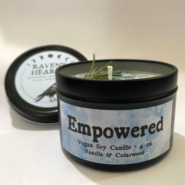 Empowered Soy Candle | Vanilla & Cedarwood | Vegan