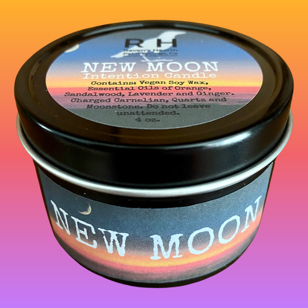 New Moon Candle | Crystals Vegan Soy 6 oz