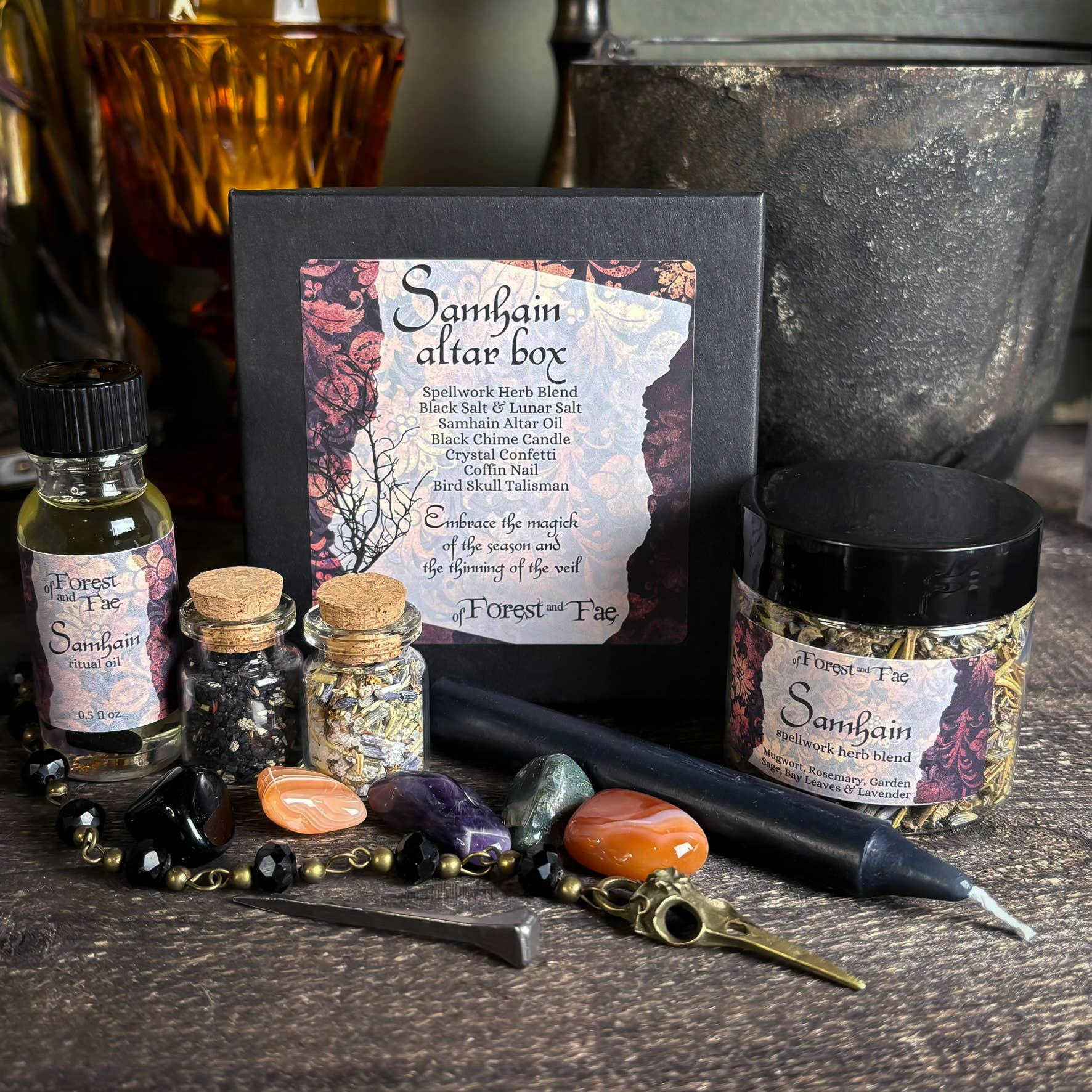 Samhain Altar Box • Witch Kit for Ritual & Spells • Halloween Gift Set  • Ancestry Altar