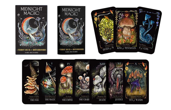 Midnight Magic | Card Deck | Tarot of Mushrooms | Fungi of the Forest | 78 Card Deck & Booklet