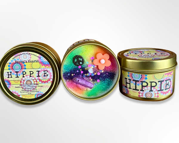 Hippie Soy Candle | Patchouli & Rose Vegan | 6 oz