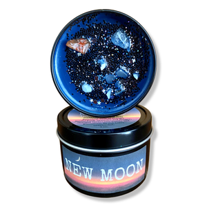 New Moon Candle | Crystals Vegan Soy 6 oz