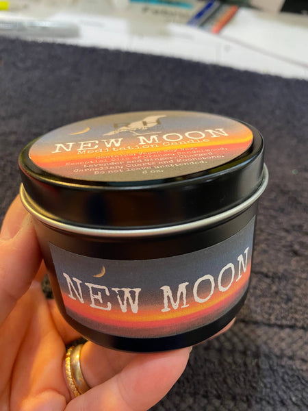 New Moon Candle | Crystals Vegan Soy 6 oz