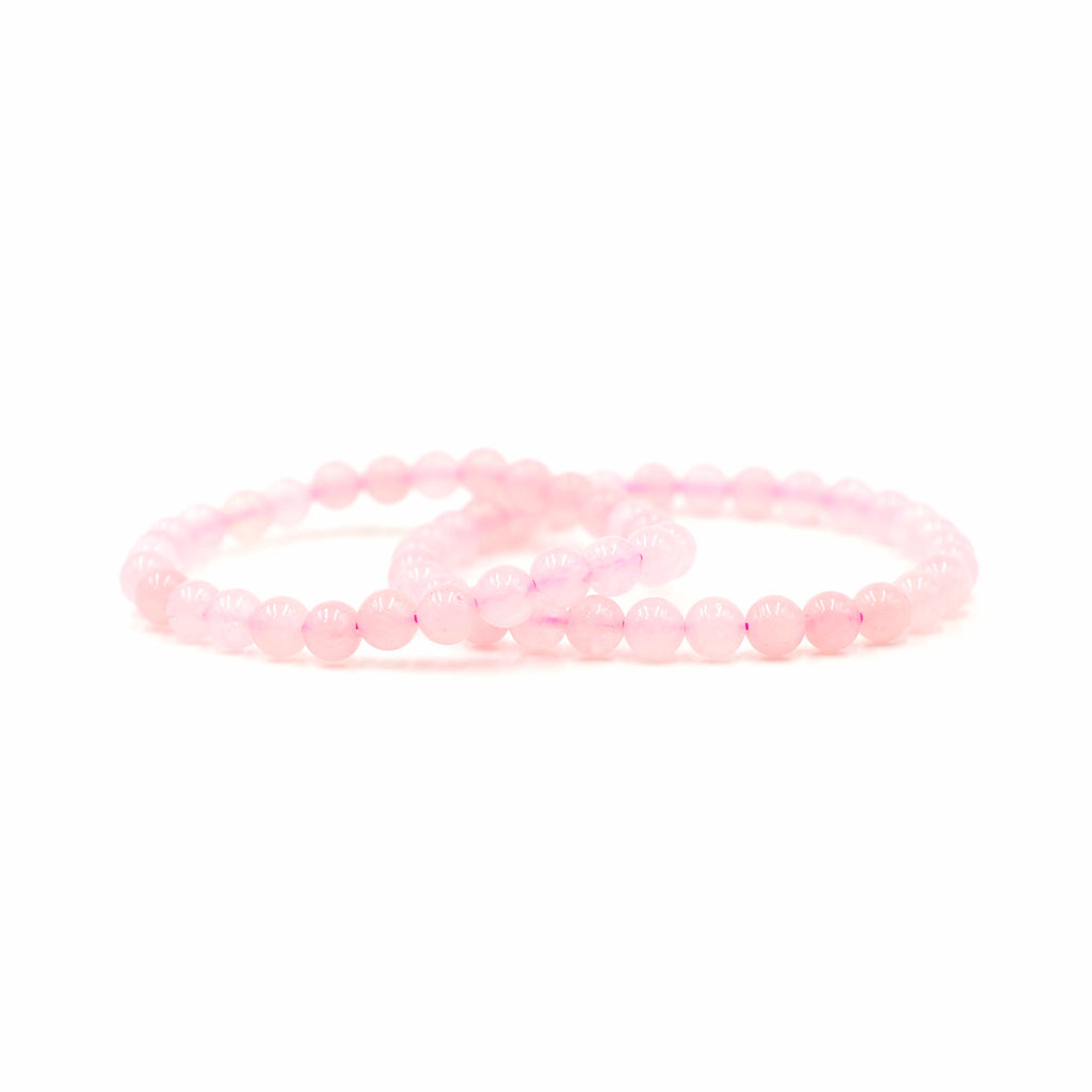 Crystal Bead Bracelet - Rose Quartz – Rock + Realm Crystals